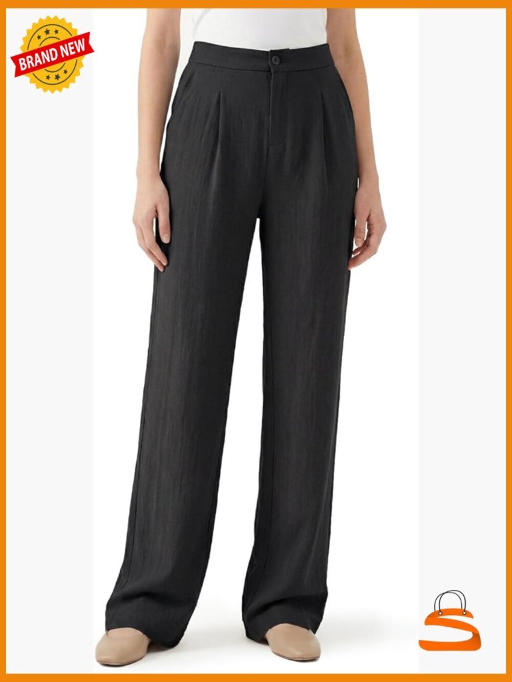 Tall Linen Pants Women 5'8"+ Wide Leg Straight Palazzo Dress Pants Work Summer